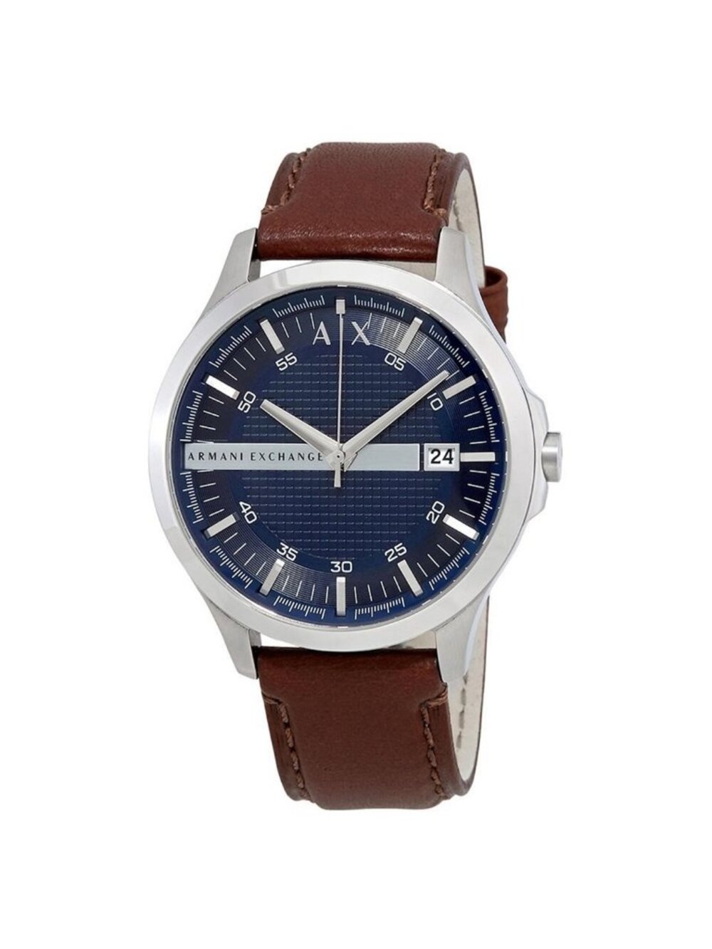 NWT Armani Exchange Navy Dial Brown Leather Men's Watch